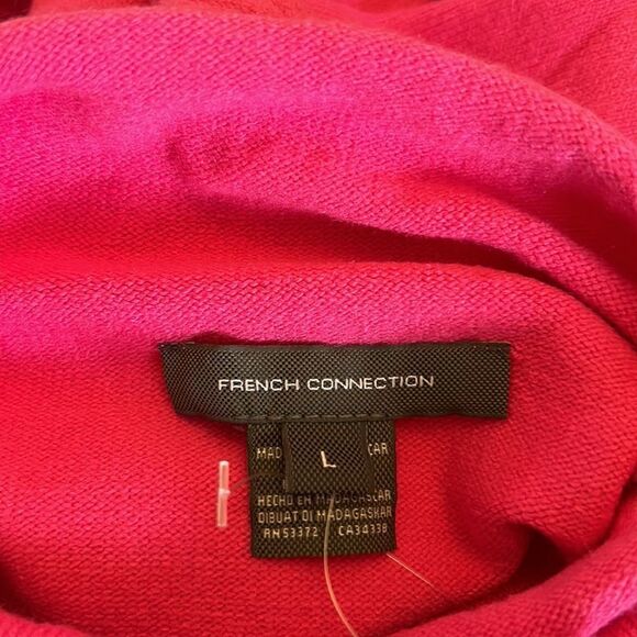 French Connection baby soft roll neck hot pink sweater Size L New - Picture 8 of 10